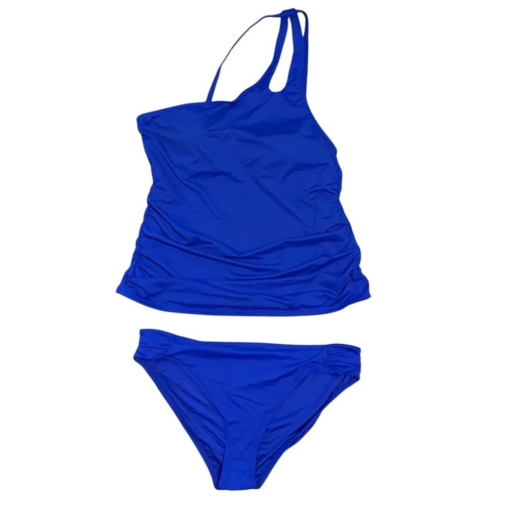 La Blanca Women's One Shoulder Key Hole Top Tankini Set, Size 16